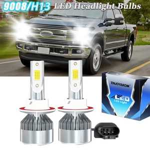9008 H13 LED Headlights Bulbs For Ford F-250 2006-2009 High Low Beam Kit White - Picture 1 of 11