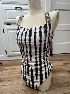 Traje de baño La Blanca de una pieza para mujer de bambú retorcido control abdominal talla 16 - Imagen 1 de 13