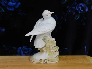 Vintage Lefton White Dove Bisque Porcelain Figurine, elegant bird ceramic 6" - Picture 1 of 8