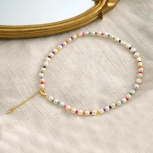 Trendy Womens Real Pearl Colorful necklace Bracelet Gift Idea For Her - Picture 1 of 5