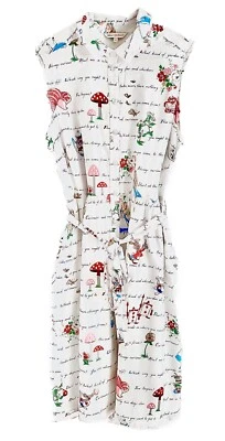 Cath Kidston Disney Alice in Wonderland Summer Shirt Dress 14 Sleeveless Pockets - Image 1 of 2