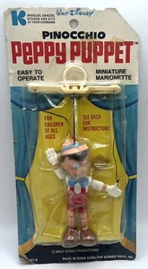 Vintage 1970 Disney Pinocchio Peppy Puppet Mini Marionette Kohner 197-A RARE NEW - Picture 1 of 11