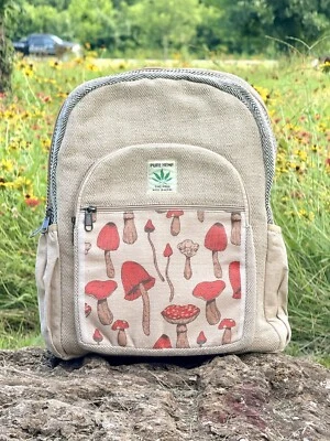 Mochila Hecha a Mano de Cáñamo Nepal Bolso Boho Laptop Senderismo Viaje Eco Unisex Bolsa de Regalo Foto 1 de 4