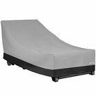 Patio Chaise Lounge Chair Furniture Cover - 80"L x 34"W x 32"H - Gray/Black