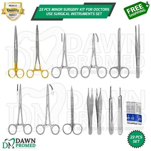 Kit de 23 piezas de cirugía menor para uso médico conjunto de instrumentos quirúrgicos grado alemán - Imagen 1 de 7