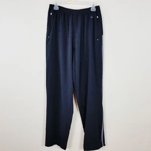 Nike Fit Dry Mens Jogging Sweat Pants L Black Zip Ankle Work Out Elastic Waist - Picture 1 of 7