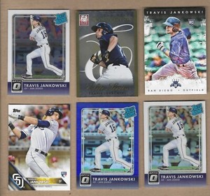 TRAVIS JANKOWSKI NICE (6) CARD ROOKIE LOT, SEE LIST & SCAN PADRES/TEXAS RANGERS