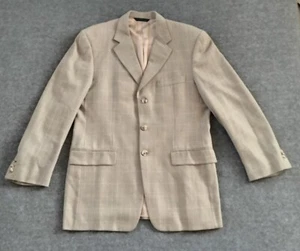 Burberry T Model windowpane plaid style beige men's wool sport coat (size 40R) - Picture 1 of 10