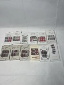 Bundle Of 12 Packs Press-On Full Cover False Nails Tips - Imagen 1 de 13