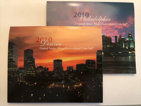2010 United States Mint Uncirculated Coin Set P and D Minted 28 Coins with COA Cover