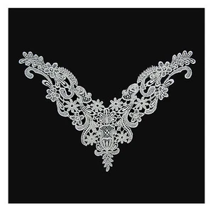 Unotrim 10 x 8 cm weiß Venedig Stickerei Mieder Motiv Applikation nach Stück - Bild 1 von 2