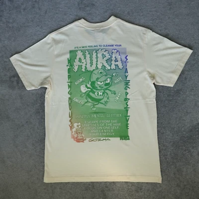 Gotcha Shirt Men's M Ivory Meditation Chakra Aura Bee Graphic Tee Skate Surf - Image 1 of 4