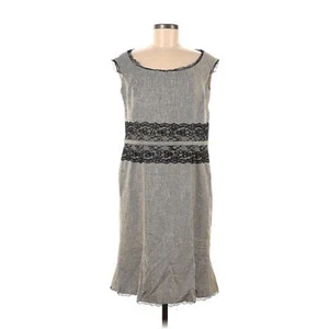 Escada Beige tan Tweed Sleeveless Wool Silk Blend Sheath Dress size 44 / large - Picture 1 of 11