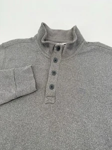 Travis Mathew Sweater Henley Fleece Quarter Button Pullover XL Mens Gray Golf - Picture 1 of 8