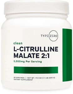 Type Zero Clean L-Citrulline Malate 2:1 Powder Drink Mix (500g) Unflavored - Picture 1 of 4