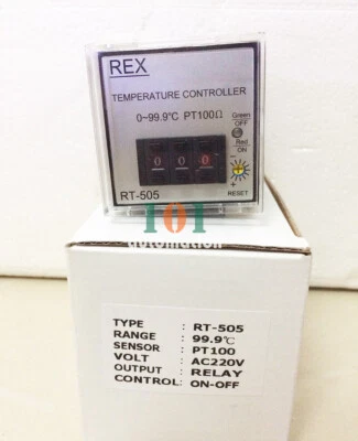 1PCS NEW for REX Temperature Controller RT-505 0-99.9℃ pt100 AC220V RELAY - Image 1 of 3