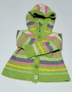 The Children's Place Girl's Long Sleeve Multicolor Striped Knit w/Lurex Hoodie - Picture 1 of 3