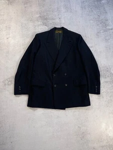 Antique Gentlemen 1930/40s Men's Vintage Double Breasted Blazer Black Jacket - Picture 1 of 9