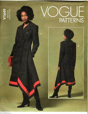 Vogue V1649 Misses Double Breasted Coat Sewing Pattern New Size 6 to 14 - Image 1 of 2