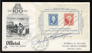 1947 Robert E. Hannegan Postmaster General Signed FDC Cover US Stamp #948 Rare - Picture 1 of 2