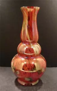Bohemian Czechoslovakia Multi-Colored Spatter Vase - 10 3/4" - Picture 1 of 1