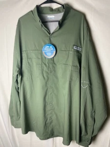 Columbia Herren Tamiama II Langarm Button Down Grün Größe XXL Brandneu - Bild 1 von 9