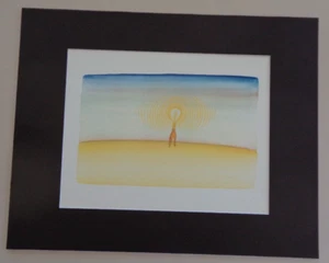 JEAN MICHEL FOLON Return of Godot Lightbulb Man Electric WATERCOLOR Art Print - Picture 1 of 6
