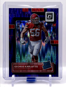 George Karlaftis 2022 Donruss Optic Rated Rookie PURPLE SHOCK PRIZM #256 Chiefs