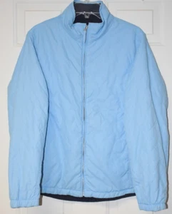 Athletic Works Jacket Women XL 16/18 Coat Blue Quilted Reversible Fleece - Picture 1 of 10