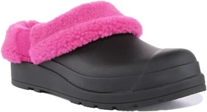 Hunter Play Insulatd Mujer Forro Polar Welly Zuecos en Negro Rosa Talla GB 3-8 - Imagen 1 de 12
