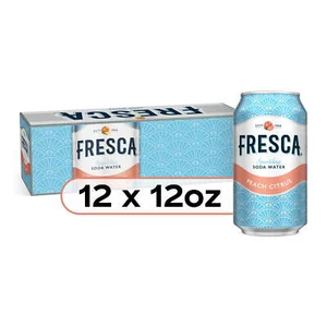 Fresca Zero Calorie Peach Soda Pop, 12 fl oz, 12 Pack Cans - Picture 1 of 3