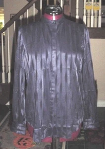 Ann Taylor - Medium (8-10) Black Vertical Striped Blouse Top $79.50 NWT - Picture 1 of 3