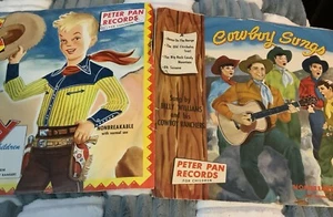 2 Vintage 1950 Peter Pan Records Cowboy Western Songs Records - Picture 1 of 2
