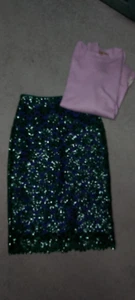 Essentiel Antwerp Rock Gr. 36 Wesley Lace Pencil Skirt grün/lila NEU 225€ - Bild 1 von 4