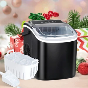 Ice Maker Machine for Countertop, 26Lbs Ice/24Hrs, 9 Ice Cubes Ready in 6 Mins, - Picture 1 of 8