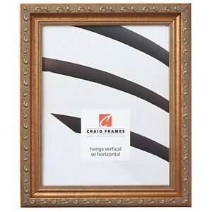 Craig Frames 6301 Antique Scrolled Gold Solid Wood Wall Decor Picture Frames