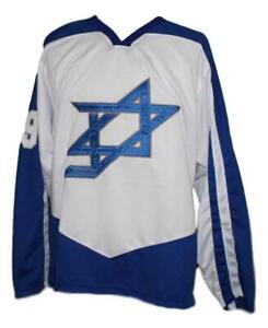 Any Name Number Israel Retro Custom Hockey Jersey White