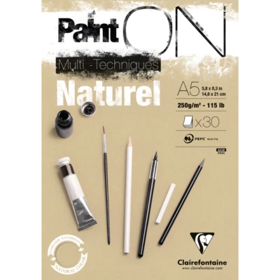 Clairefontaine Paint On Multi-Media Pads - Light Grain Natural - image 1 of 2