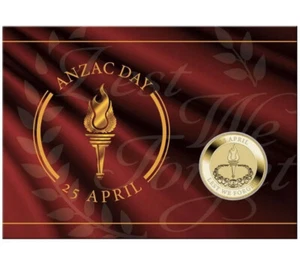 2023 $1 COIN UNCIRCULATED ANZAC DAY LEST WE FORGET BY THE PERTH MINT CARDED COIN - Bild 1 von 3