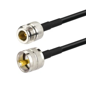2-Pack N Type Female to UHF PL-259 Male 1M Low Loss Coaxial Pigtail KSR195 Cable - Picture 1 of 4