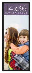 14x36 Frame Black Real Wood Picture Frame Width 0.75 inches | Interior Frame Dep - Picture 1 of 10