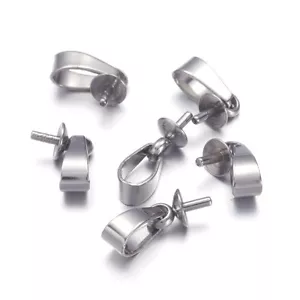 10 Stck. 304 Edelstahl Schraube Bails Halter Fundstücke für halb gebohrte Perle 12 mm - Bild 1 von 2