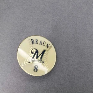 Milwaukee Brewers #8 Ryan Braun Sombrero Chaqueta Pinback Pinback Pin  - Imagen 1 de 2