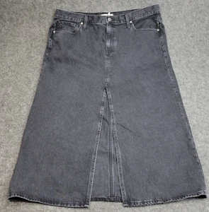 Falda vaquera Madewell para mujer 40 negra Y2K abertura larga comercio justo grunge minimalista - Imagen 1 de 12