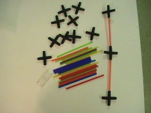 Plastic Hollow Rods Black Rubber Cross Pieces Building Toy Kit - Picture 1 of 1