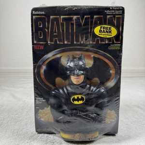 Scatola cereali vintage 1989 Ralston BATMAN NUOVA SIGILLATA con Coin Bank giocattolo - Foto 1 di 5