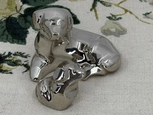 VINTAGE DANSK silver plated dog and puppy ornaments paperweights - Foto 1 di 11