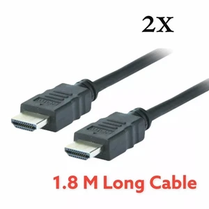 2 x Cavo HDMI 1,8 m Lungo Alta Velocità HD V2.0 Ultra 4K 3D ARC TV Gaming - Foto 1 di 10