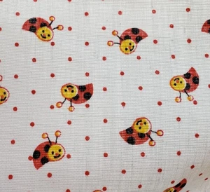 Tela Ladybug Lucky Bug Vintage Años 80 American Greetings Estampado Novedad F4025 - Imagen 1 de 4