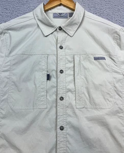 Rugged Elements Shirt Mens Large Beige Roll-Up Sleeve Stretch Nylon Outdoors - Picture 1 of 9